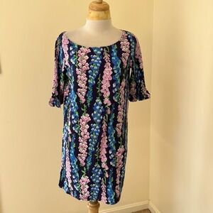 New! LILLY PULITZER size M navy floral somerset dress